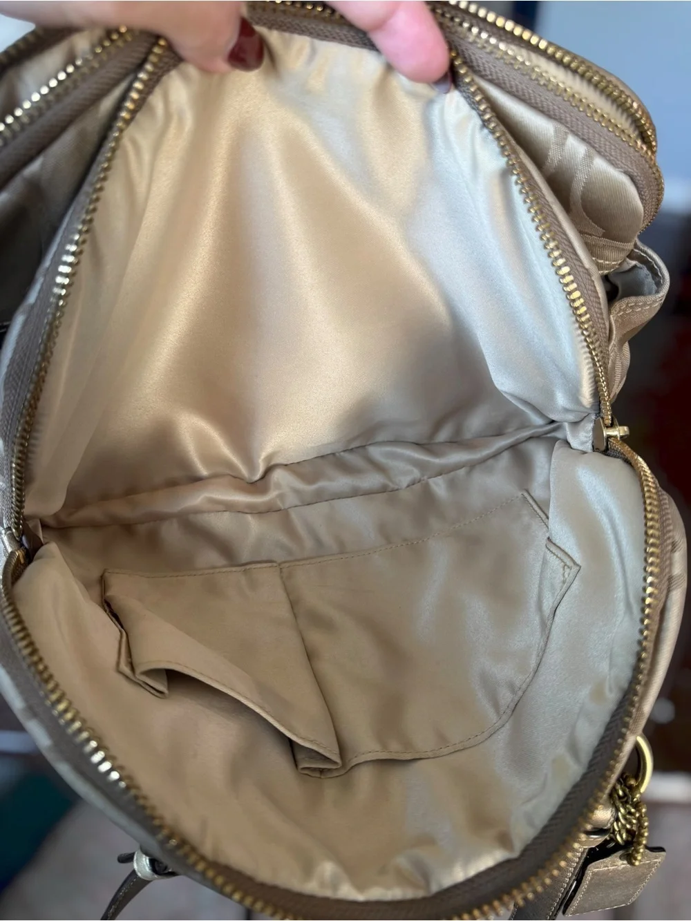 Coach Y2K Sig Bonnie Satchel in Champagne/Gold